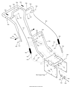 Handle Assembly Diagram and Parts List for C950-52848-0 (1695561)(2008) Briggs and Stratton Snow Blower